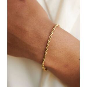 18K Gold Rope Chain Bracelet Waterproof Jewelry RB5